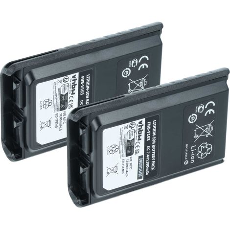 vhbw 2x Battery compatible with Vertex Yaesu VX231, VX230, VX-231L, VX234 for VX231L, VX-231, VX-230 Radio, Walkie-Talkie (1380 mAh, 7.4 V, Li-Ion) (1/5)
