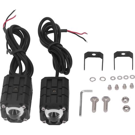 1 paire de phares LED moto 20W, feux de brouillard double couleur, spots auxiliaires pour quad, buggy et bateau (1/5)