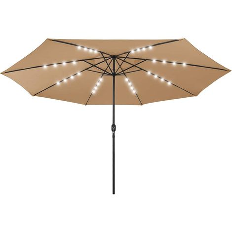 Maison Exclusive - Sonnenschirm mit LED-Beleuchtung 400 cm Taupe