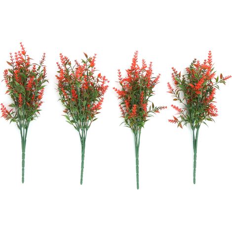 4Pcs Artificial Lavender Bright Vivid Natural Plastic Flower for Garden Porch Window (1/5)