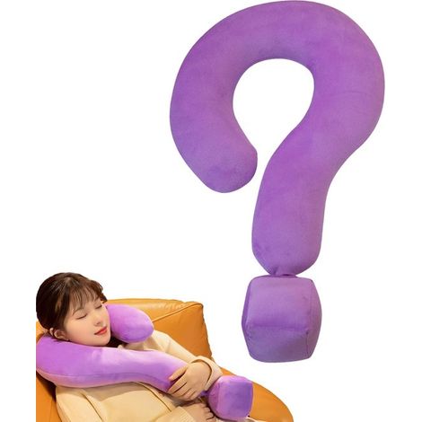 Cuscino da collo creativo a forma di U - divertente cuscino grande a forma di punto interrogativo 55 cm  supporto multifunzionale per collo e testa per casa, auto, camera da letto, divano (1/5)