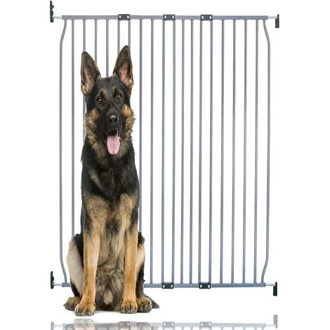 Bettacare Extra Tall Eco Screw Fit Pet Gate, Grey, 110cm - 120cm, Extra Tall Gate 100cm in Height, Screw Fitted Dog Gate