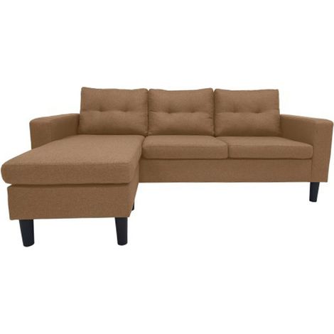 Home Heavenly®Sofá Chaise Longue Reversible Clin II - Sofá de Diseño Moderno con Tapizado Antimanchas Color: Marrón (1/5)