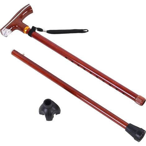 Lot multifonction métallique torche télescopique canne légère (couleur palissandre) (1/5)