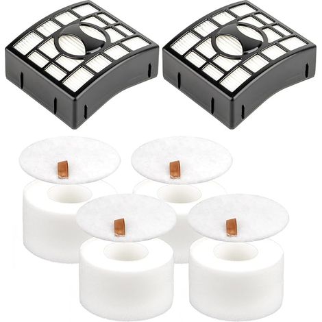Lot de 6 filtres HEPA NV680 + 4 filtres en mousse pour Shark NV801UKT NZ801UK NZ801UKT NV680 NV681 NV682 NV683 NV800 NV801 NV803 UV810 NV620 AX910 Filtre HEPA de rechange XHF6800 & XFF680 (1/5)