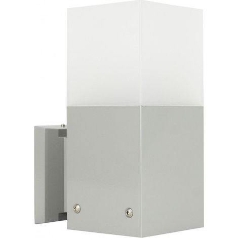 Applique murale ext. E27 argent IP44 SU-MA Cube CB-MAX (1/3)
