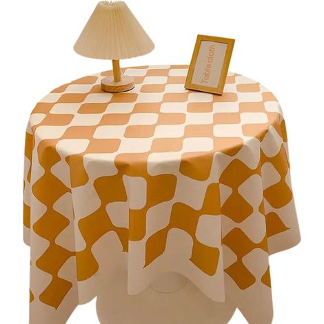 1 Nappe à carreaux, motif tendance, matière résistante, pour table ronde ou basse, usage dortoir étudiant (1/5)