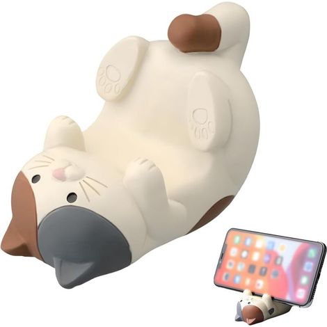 Lntyq Porte Telephone Chat, Support Yelephone Chat, Cute Cat Mobile Phone Holder, Convient aux Tables à Manger, aux Bureaux et aux Tables de Chevet. (1/5)