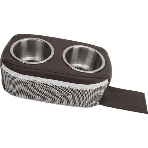 Porte-gobelet double en acier inoxydable pour bateau, camping-car, voiture et yacht – Support de canette portable avec fixation robuste, couleur marron. (1/5)