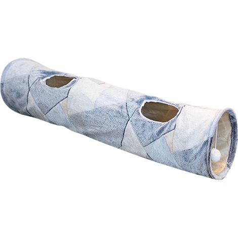 1 tunnel pour chat, phosphorescent, en tissu Oxford résistant, pliable, avec structure en acier à ressort, idéal jeux intérieurs (1/5)