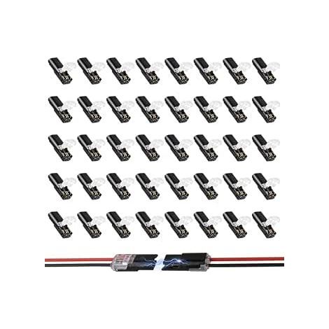 Connecteur Electrique Etanche 2 Broches avec Boucle de Verrouillage,Connecteur Rapide Electrique pour Cable 18-22 AWG Basse Tension,pour Bandes LED,Voitures et Applications Électriques (1/5)