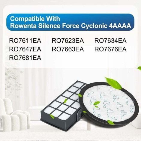 2er-Pack HEPA-Filter, kompatibel mit Rowenta Silence Force Zyklon-Staubsaugern Modell RO76xx, Ersatzzubehör (1/3)