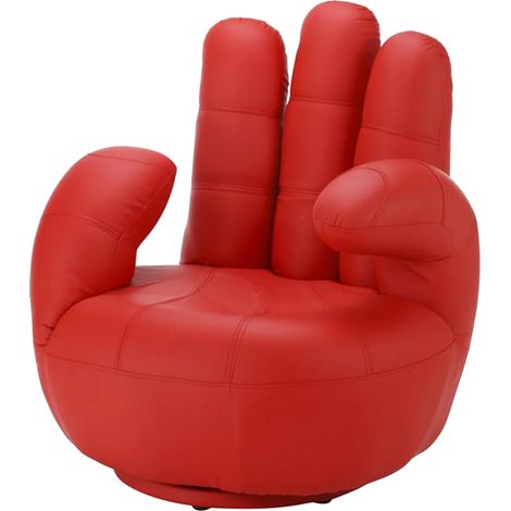 Fauteuil main pivotant CATCHY en simili - Rouge