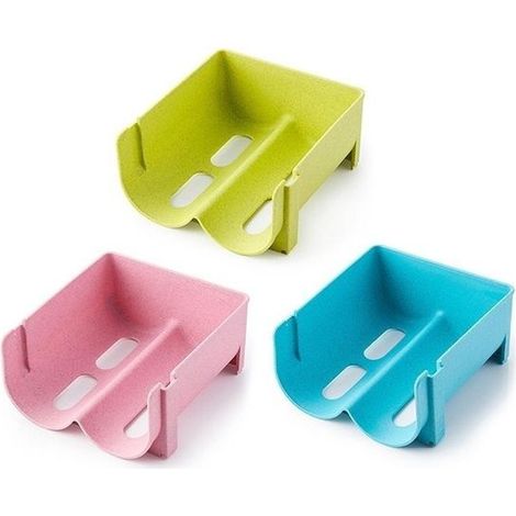 Boîte de rangement empilable pour réfrigérateur, support pour bouteilles empilables, porte-bouteille, porte-canne de bière, organiseur d'armoire de cuisine, 3 pièces (1/5)