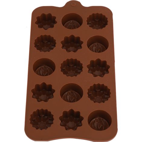 2 Stück Silikon-Kuchenform mit 15 Mulden in wunderschöner Blumenform, Schokoladenform, DIY-Backzubehör (1/5)