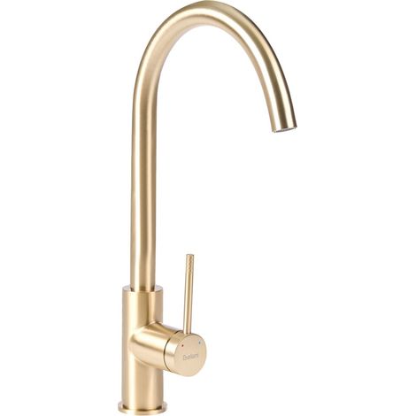 Rubinetto da Cucina Monoforo con Cartuccia in Ceramica Aeratore Acciaio Inossidabile Spazzolato Oro Konashen (1/4)