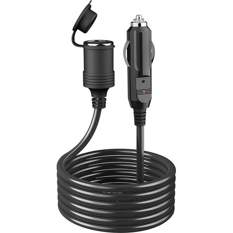 Rallonge allume-cigare 5 m - 12V 24V - Fusible 15A - Caoutchouc (1/5)