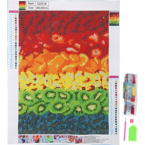 Tableau Diamant 5D à Broder avec Strass Rond, Motif Fruits pour Enfants, DIY Déco Salon Chambre 30x40cm S10126