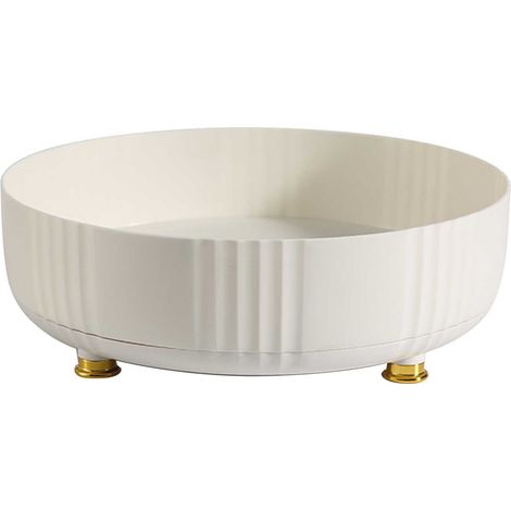 Plateau de rangement rotatif à 360° pour épices, étagère tournante pour maquillage et coiffeuse, beige (1/5)