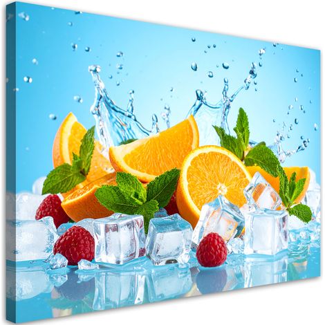 Tableau déco Oranges dans la glace 90x60 (1/4)