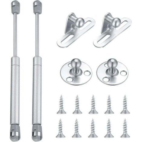 Lot de 2 vérins à gaz hydrauliques - 100 Nm/10 kg - Raccords à ressort de compression - Charnières à fermeture douce - Pour porte de meuble (1/4)