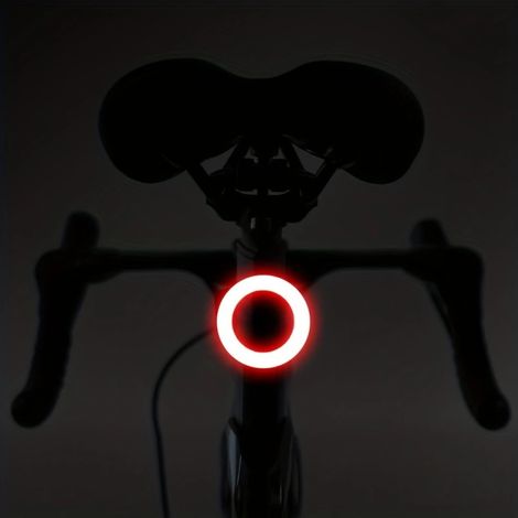 Fanale posteriore a LED ricaricabile per bicicletta, adatto per la guida notturna, fanale posteriore retrò, luce di segnalazione luminosa a forma di cuore per bicicletta, 5 modalità, luce rotonda. (1/4)