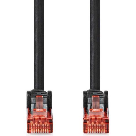 Cable de red cat6 rj45 macho rj45 macho uutp 20 metros al aire libre redondo pvc negro caja