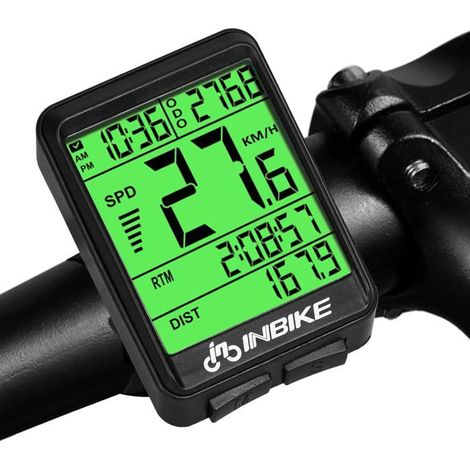 Compteur Vélo sans Fil,IP54 Compteur Kilométrique Vélo,Démarrage/Arrêt Automatique,Kilométrique de Vitesse et Odomètre de Route (1/5)