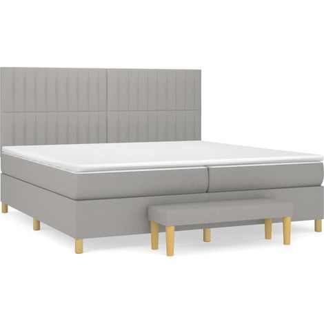 Maison Exclusive - Giroletto a Molle con Materasso Grigio Chiaro 200x200cm Tessuto (1/5)