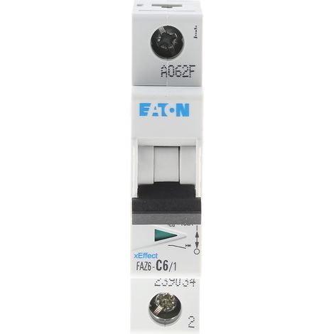 Disjoncteur Eaton Eaton Moeller 1P, 6A, pouvoir de coupure 6 kA, montage rail DIN ( Prix pour 1 )