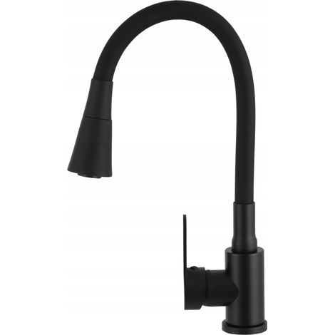 Granitan Robinet De Cuisine Avec Bec Flexible Noir Pure (1/4)