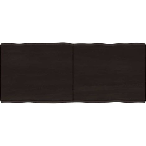 Tablero mesa madera tratada borde vivo marrón 120x50x(2-4) cm vidaXL (1/5)