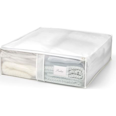 Scatola portaoggetti, con cerniera, in PVC, traspirante, per vestiti, coperte e armadio. (1/5)