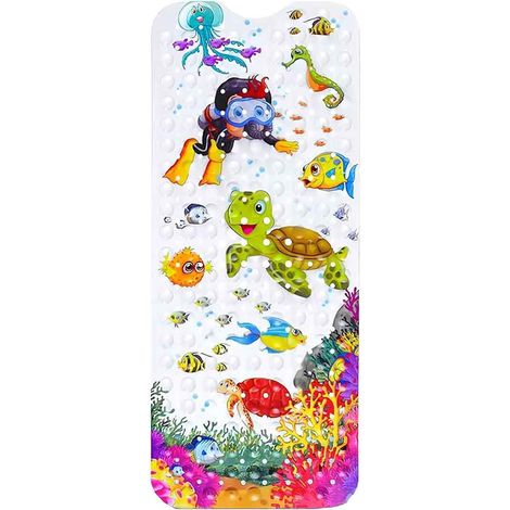 Tapis Baignoire - 100x40 cm - Antidérapant Antibactérien - Pour Enfants Et Bébés - 1 Pièce
