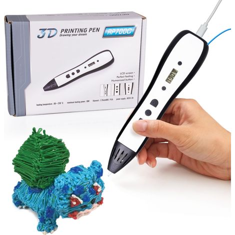 Stylo 3D à monter soi-même avec écran LCD, stylo imprimé en 3D avec fil PLA, stylo de dessin 3D de 1,75 mm, jouet amusant (1/5)