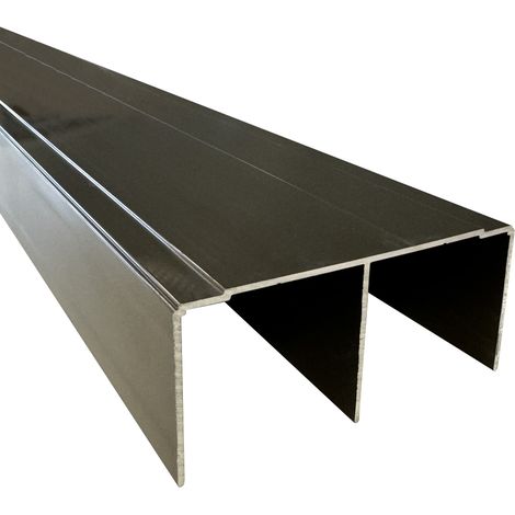 Rail haut aluminium pour placard coulissant - Lg 3m (3000 x 85 x 40 mm, Poli bronze) HOMEWELL (1/2)