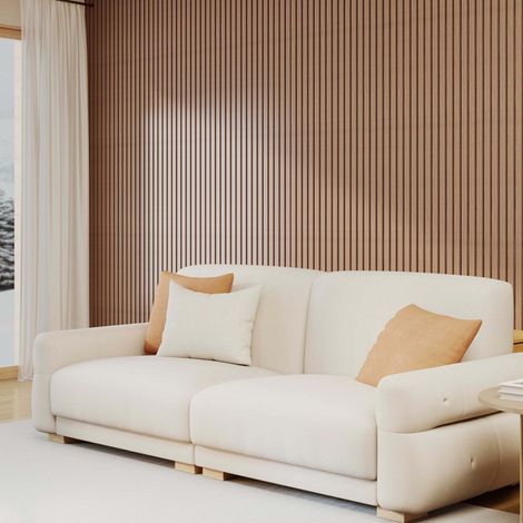 2Pcs Decorative Acoustic Slat Wall Panels And Dark Oak MDF 1200x600mm (1/5)