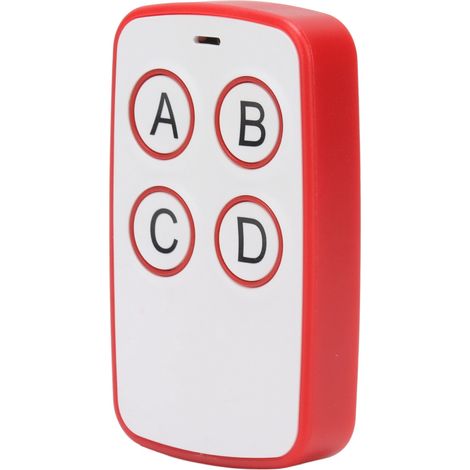Télécommande universelle sans fil 315 MHz avec 4 touches, clonage de clés, pour bureau, garage et portail roulant électrique (rouge).