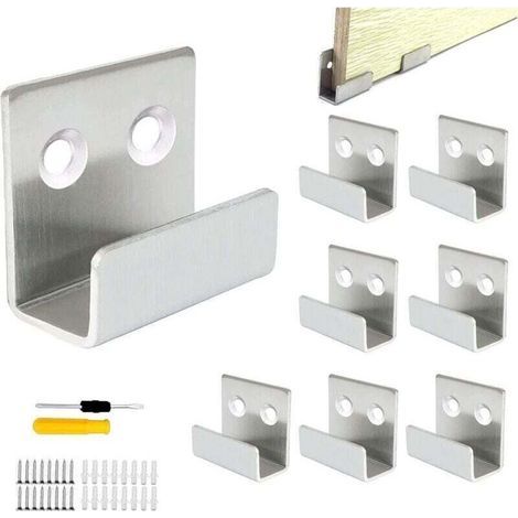 8 Pcs Crochet Mural, Inoxydable Fixation Miroir Mural Charge 50 kg pour Bain Cuisine Crochet Robuste Tuile en Céramique Cadre Photo Présentoir (1/4)