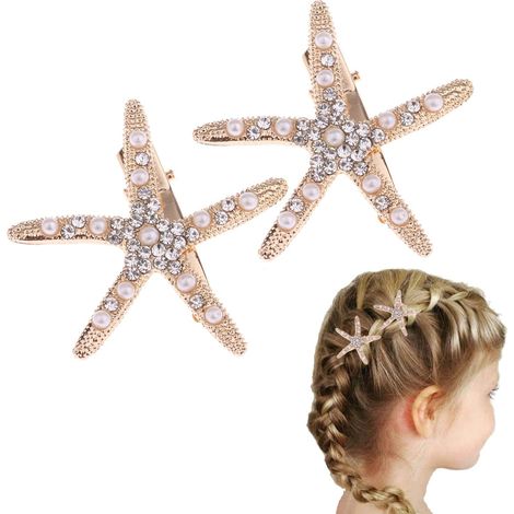 (Goldene) Perlenhaarspangen - Seestern-Haarspangen Haaraccessoires (1/5)