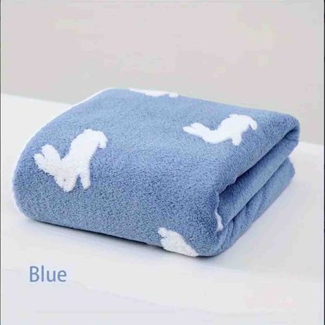 Serviette De Bain - Motif Lapin Jacquard - 140 x 70 cm - Polyester - Pour Salle De Bain - 1 Pièce (1/5)