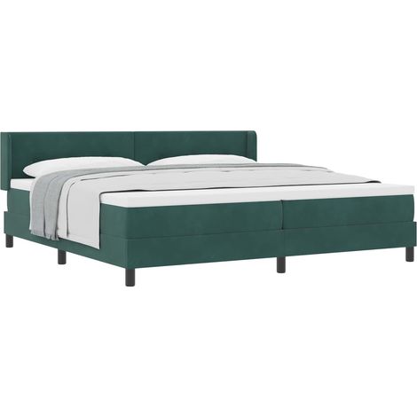 Maison Exclusive - Boxspringbett mit Kopfteil Dunkelgrün 200 x 20