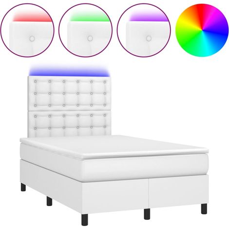 Maison Exclusive - Cama box spring colchón y LED cuero sintético