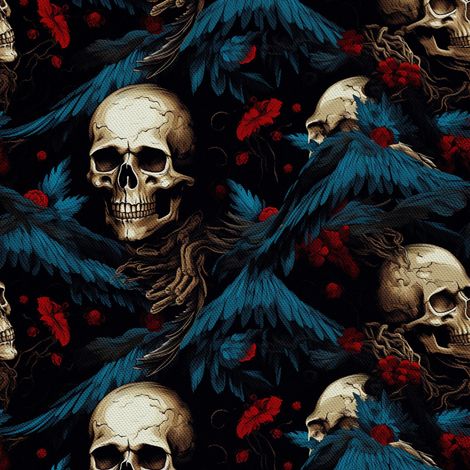 Tela decorativa para exteriores Oxford - Motivo de calavera I DX4807 (1/5)