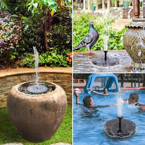 Randaco Fontaine solaire 1.5W pompe de bassin solaire 6x Flottante pompe solaire pour bassin de jardin ou bain (1/5)