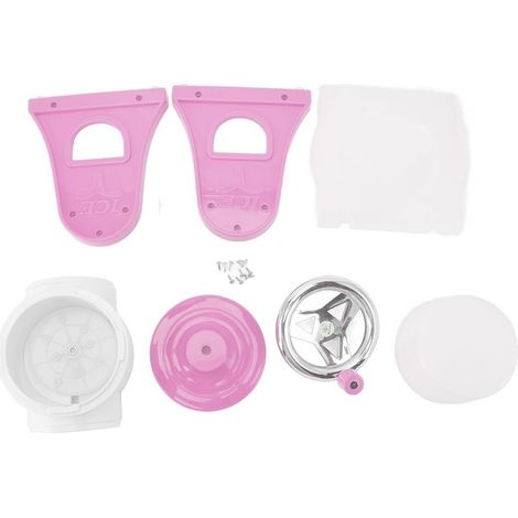 Machine à glace pilée à manivelle, lames en acier inoxydable, broyeur Portable sûr pour la maison, les Restaurants, les cafés, les stands de nourriture, rose (1/5)