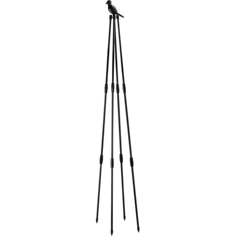 Obélisque de jardin pour plantes grimpantes, 4 tuteurs en métal, concombre, rosier, haricots grimpants, ipomée blanche (1/4)