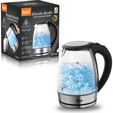 Bouilloire électrique en verre borosilicate de haute qualité conforme aux normes européennes, bouilloire hygiénique pour la maison, arrêt automatique (1/5)