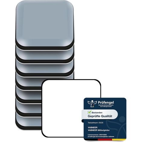 Patins de Meubles Carrés - 8 Pièces - PTFE Téflon Auto-adhésif - Glissement Facile et Protection Sol - Pour Sols Lisses et Tapis - 50x50 mm (1/5)