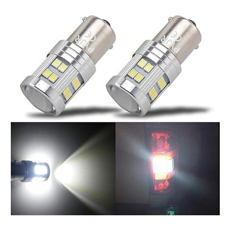 P21w 1156 Ba15s Ampoule LED 12v 24v Feux de recul, 6W Blanc 6000K, pour Bateau, camion, camping car, feux de jours, etc (1/5)